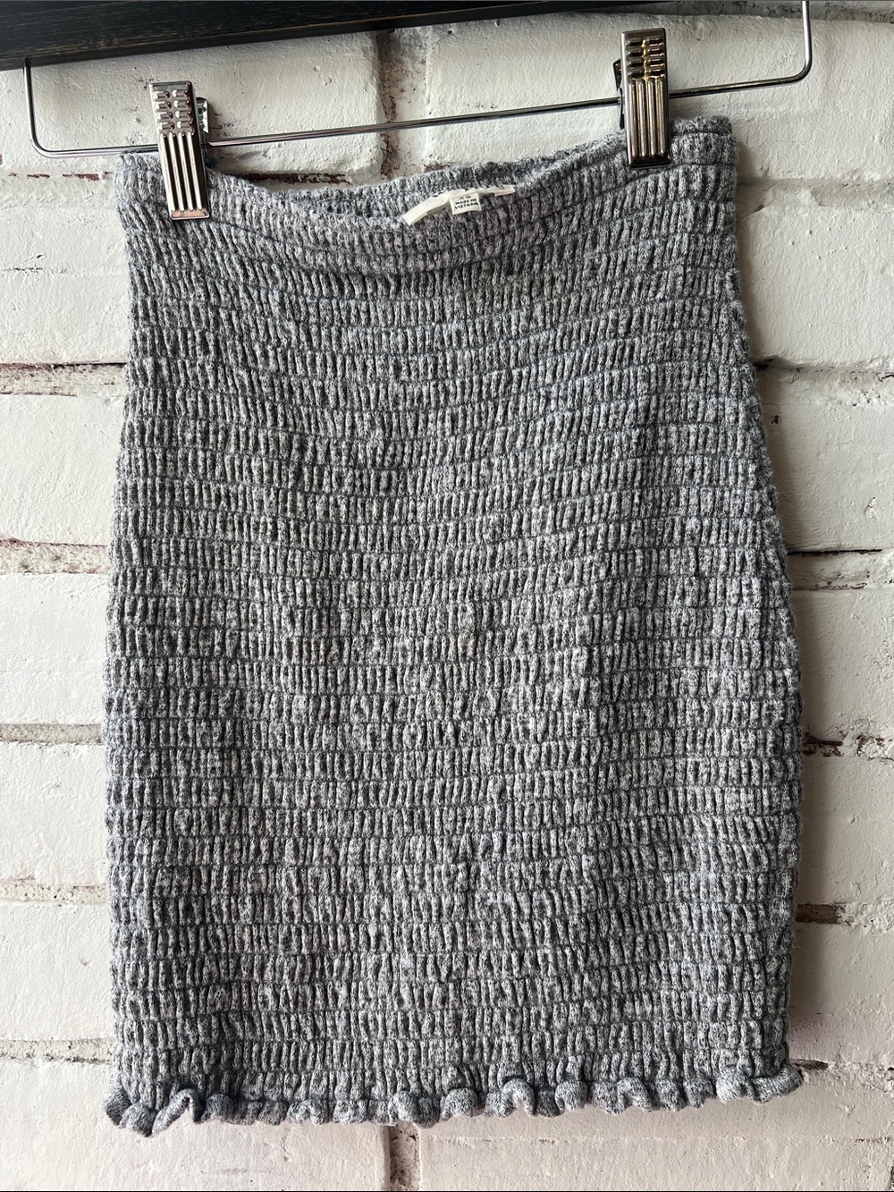 Gray Textured Knit Pencil Skirt Wilfred Free Reposa stretchy structured mini